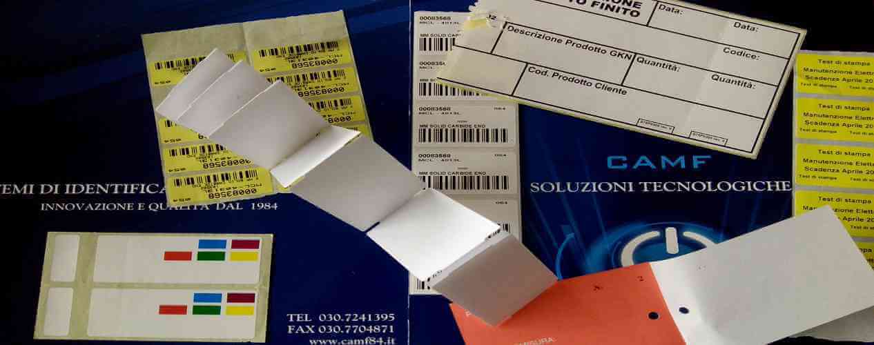 Etichette e cartellini in carta termica e vellum – rotolo e bobina per stampanti termiche – CAMF Brescia