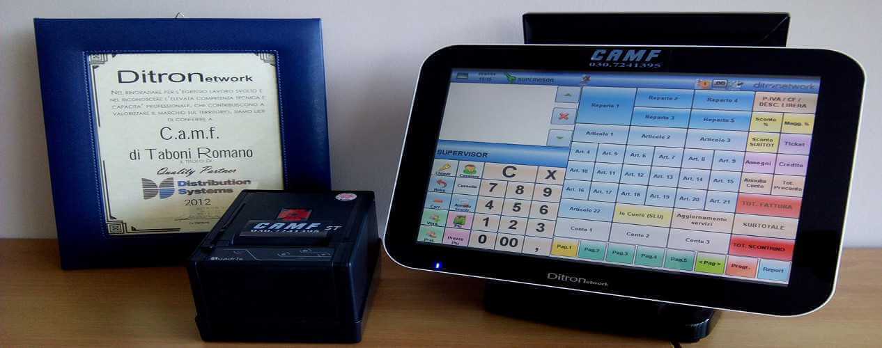 Registratore di cassa touchscreen Ditron Network 9000 CAMF vendita assistenza Brescia e provincia