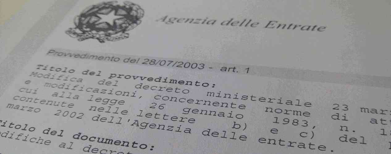 certificato ufficiale del provvedimento agenzia delle entrate misuratori fiscali registratori telematici