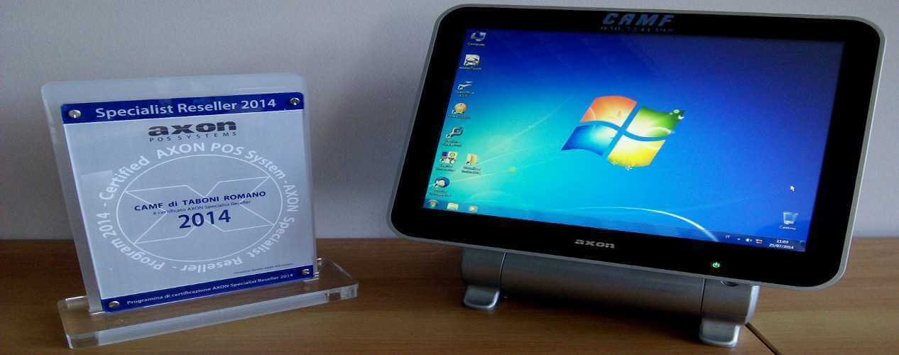 Sistema POS Axon 2500 touchscreen usato come registratore di cassa camf concessionario Brescia