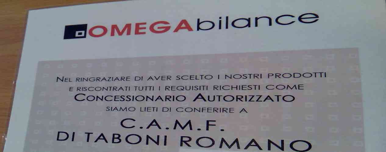 attestato camf concessionario ufficiale bilance omega a brescia e provincia