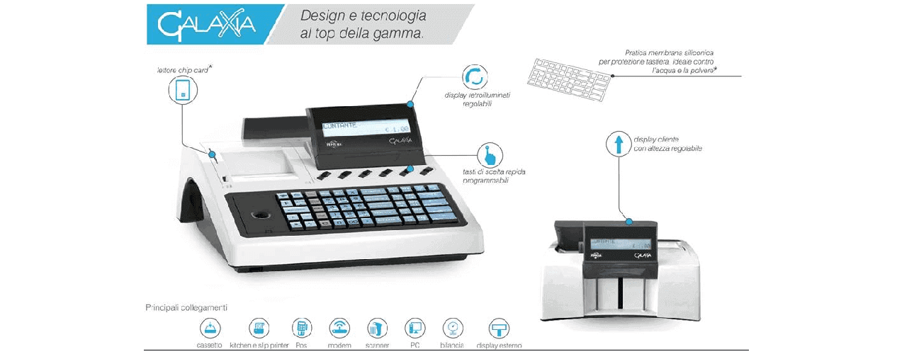 Registratore telematico Suprema Galaxia Ditronetwork CAMF Taboni Romano vendita assistenza Brescia