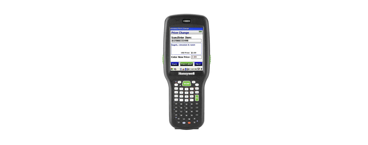 Terminale mobile Honeywell Dolphin 6500 con tastiera per codici a barre