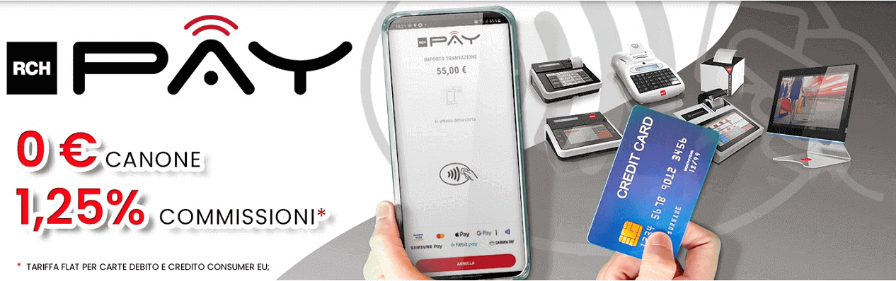 RCH Pay sistema pagamenti elettronici da smartphone, CAMF vendita attivazione e assistenza a Brescia